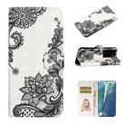 For Samsung Galaxy Note20 Oil Embossed 3D Drawing Leather Phone Case(Lace Flower) - 1