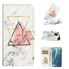 For Samsung Galaxy Note20 Oil Embossed 3D Drawing Leather Phone Case(Triangular Marble) - 1