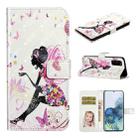 For Samsung Galaxy S20+ Oil Embossed 3D Drawing Leather Phone Case(Flower Fairy) - 1