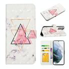 For Samsung Galaxy S21 5G Oil Embossed 3D Drawing Leather Phone Case(Triangular Marble) - 1