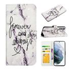 For Samsung Galaxy S21+ 5G Oil Embossed 3D Drawing Leather Phone Case(Words Marble) - 1
