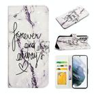 For Samsung Galaxy S22 5G Oil Embossed 3D Drawing Leather Phone Case(Words Marble) - 1