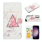 For Samsung Galaxy S23 5G Oil Embossed 3D Drawing Leather Phone Case(Triangular Marble) - 1