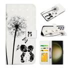 For Samsung Galaxy S23 Ultra 5G Oil Embossed 3D Drawing Leather Phone Case(Couple Dandelion) - 1