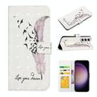 For Samsung Galaxy S23 FE 5G Oil Embossed 3D Drawing Leather Phone Case(Feather) - 1