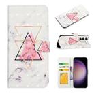 For Samsung Galaxy S23 FE 5G Oil Embossed 3D Drawing Leather Phone Case(Triangular Marble) - 1