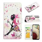 For Samsung Galaxy A05s Oil Embossed 3D Drawing Leather Phone Case(Flower Fairy) - 1