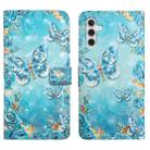 For Samsung Galaxy A25 5G Oil Embossed 3D Drawing Leather Phone Case(Blue Butterflies) - 1