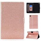 For Samsung Galaxy Tab A9 Glitter Powder Leather Tablet Case(Rose Gold) - 1