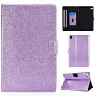 For Samsung Galaxy Tab A9 Glitter Powder Leather Tablet Case(Purple) - 1