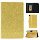 For Samsung Galaxy Tab A9 Glitter Powder Leather Tablet Case(Gold) - 1