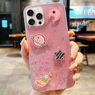 For iPhone 14 Pro Max Cosmic Star Laser Sequin Epoxy TPU Phone Case(Pink) - 1