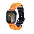 For Apple Watch SE 2023 44mm Paracord Plain Braided Webbing Buckle Watch Band(Orange) - 1