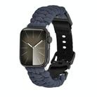 For Apple Watch SE 2023 44mm Paracord Plain Braided Webbing Buckle Watch Band(Grey) - 1