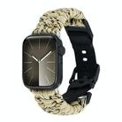 For Apple Watch SE 2023 44mm Paracord Plain Braided Webbing Buckle Watch Band(Khaki Camouflage) - 1