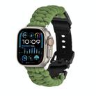 For Apple Watch Ultra 2 49mm Paracord Plain Braided Webbing Buckle Watch Band(Army Green) - 1