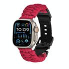 For Apple Watch Ultra 2 49mm Paracord Plain Braided Webbing Buckle Watch Band(Red) - 1
