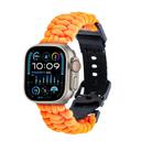 For Apple Watch Ultra 2 49mm Paracord Plain Braided Webbing Buckle Watch Band(Orange) - 1