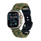 For Apple Watch Ultra 2 49mm Paracord Plain Braided Webbing Buckle Watch Band(Army Green Orange) - 1