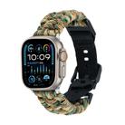 For Apple Watch Ultra 2 49mm Paracord Plain Braided Webbing Buckle Watch Band(Army Green Camouflage) - 1