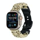 For Apple Watch Ultra 2 49mm Paracord Plain Braided Webbing Buckle Watch Band(Khaki Camouflage) - 1