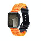 For Apple Watch Series 9 45mm Paracord Plain Braided Webbing Buckle Watch Band(Orange) - 1