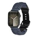 For Apple Watch Series 9 45mm Paracord Plain Braided Webbing Buckle Watch Band(Grey) - 1