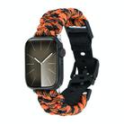 For Apple Watch Series 9 45mm Paracord Plain Braided Webbing Buckle Watch Band(Black Orange) - 1