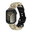 For Apple Watch Series 9 45mm Paracord Plain Braided Webbing Buckle Watch Band(Khaki Camouflage) - 1