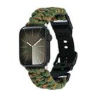 For Apple Watch Series 9 41mm Paracord Plain Braided Webbing Buckle Watch Band(Army Green Orange) - 1