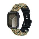 For Apple Watch Series 9 41mm Paracord Plain Braided Webbing Buckle Watch Band(Army Green Camouflage) - 1