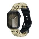 For Apple Watch Series 9 41mm Paracord Plain Braided Webbing Buckle Watch Band(Khaki Camouflage) - 1