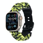 For Apple Watch Ultra 49mm Paracord Plain Braided Webbing Buckle Watch Band(Black Yellow) - 1