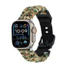 For Apple Watch Ultra 49mm Paracord Plain Braided Webbing Buckle Watch Band(Army Green Camouflage) - 1