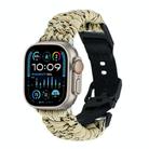 For Apple Watch Ultra 49mm Paracord Plain Braided Webbing Buckle Watch Band(Khaki Camouflage) - 1