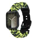 For Apple Watch Series 8 41mm Paracord Plain Braided Webbing Buckle Watch Band(Black Yellow) - 1