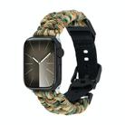 For Apple Watch Series 8 41mm Paracord Plain Braided Webbing Buckle Watch Band(Army Green Camouflage) - 1