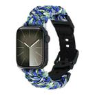 For Apple Watch Series 8 41mm Paracord Plain Braided Webbing Buckle Watch Band(Blue Green) - 1
