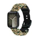 For Apple Watch Series 8 45mm Paracord Plain Braided Webbing Buckle Watch Band(Army Green Camouflage) - 1