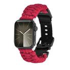 For Apple Watch SE 2022 40mm Paracord Plain Braided Webbing Buckle Watch Band(Red) - 1