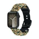 For Apple Watch SE 2022 40mm Paracord Plain Braided Webbing Buckle Watch Band(Army Green Camouflage) - 1