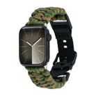 For Apple Watch SE 2022 44mm Paracord Plain Braided Webbing Buckle Watch Band(Army Green Orange) - 1