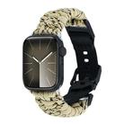 For Apple Watch SE 2022 44mm Paracord Plain Braided Webbing Buckle Watch Band(Khaki Camouflage) - 1