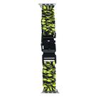 For Apple Watch Series 7 45mm Paracord Plain Braided Webbing Buckle Watch Band(Black Yellow) - 2