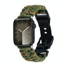 For Apple Watch Series 7 45mm Paracord Plain Braided Webbing Buckle Watch Band(Army Green Orange) - 1