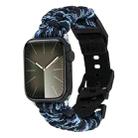 For Apple Watch SE 40mm Paracord Plain Braided Webbing Buckle Watch Band(Black Blue) - 1