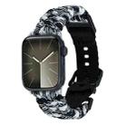 For Apple Watch SE 44mm Paracord Plain Braided Webbing Buckle Watch Band(Black White) - 1