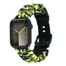 For Apple Watch Series 6 40mm Paracord Plain Braided Webbing Buckle Watch Band(Black Yellow) - 1