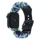 For Apple Watch Series 6 40mm Paracord Plain Braided Webbing Buckle Watch Band(Blue Green) - 3
