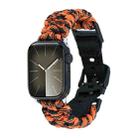 For Apple Watch Series 6 44mm Paracord Plain Braided Webbing Buckle Watch Band(Black Orange) - 1